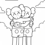 coloriage KAWS updated à imprimer pdf gratuit