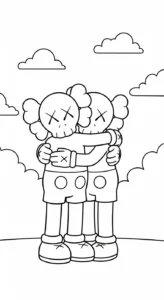coloriage KAWS updated à imprimer pdf gratuit