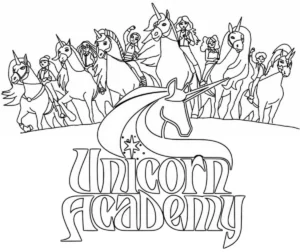 coloriage L’École des licornes a telecharger