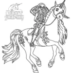 coloriage L’École des licornes et decoupage