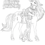 coloriage L’École des licornes à imprimer kawaii