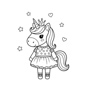 coloriage La Mode Licorne à imprimer pdf