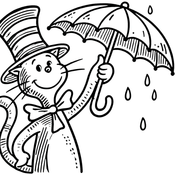 Tranh tô màu Le Chat chapeauté