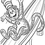coloriage Le Chat chapeauté pour enfant de à imprimer