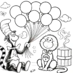 coloriage Le Chat chapeauté pour enfant de 2 ans
