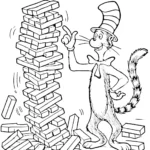coloriage Le Chat chapeauté à imprimer pdf gratuit