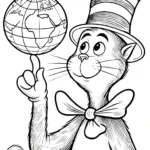 coloriage Le Chat chapeauté à imprimer pour enfant de 3 ans