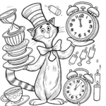 coloriage Le Chat chapeauté a imprimer