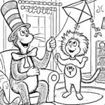 coloriage Le Chat chapeauté et découpage à imprimer