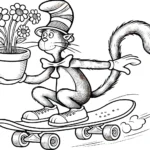 coloriage Le Chat chapeauté de pour enfants