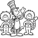 coloriage Le Chat chapeauté à imprimer pour enfant de 9 ans