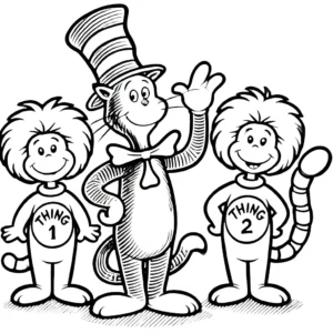 coloriage Le Chat chapeauté à imprimer pour enfant de 9 ans