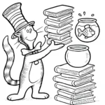 coloriage Le Chat chapeauté pour enfant de à imprimer
