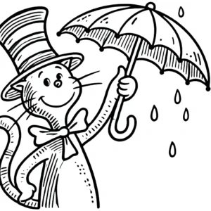 coloriage Le Chat chapeauté a imprimer