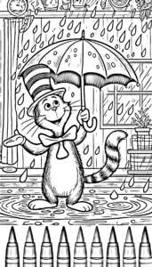 coloriage Le Chat chapeauté pour enfant de 10 ans