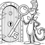 coloriage Le Chat chapeauté et apprentissage