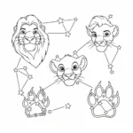 coloriage Les constellations de Mufasa pour enfant de 5 ans