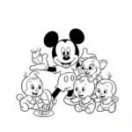 coloriage Mickey et ses amis bébés jouent ensemble à imprimer gratuitement