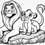 coloriage Mufasa pour enfant de 6 ans