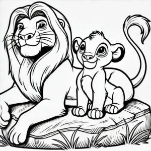 coloriage Mufasa pour enfant de 6 ans