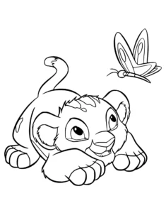 coloriage Mufasa pour enfant de 3 ans