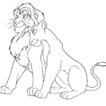coloriage Mufasa et apprentissage