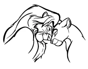 coloriage Mufasa à imprimer pour enfant de 2 ans