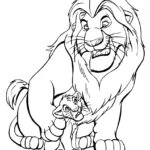 image pour coloriage Mufasa enfant