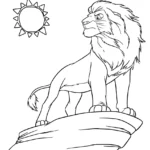 coloriage Mufasa pour enfant de 5 ans