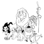 coloriage Mufasa et découpage à imprimer