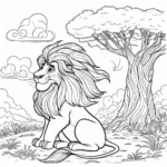 coloriage Mufasa pour enfant de 5 ans