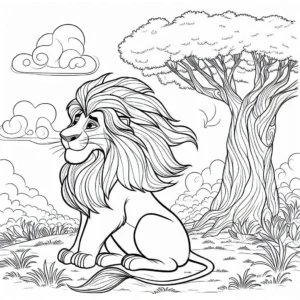 coloriage Mufasa pour enfant de 5 ans