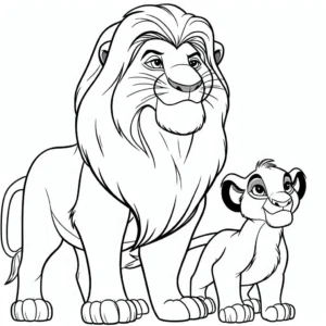 coloriage Mufasa à imprimer pour enfant de 6 ans