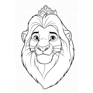 coloriage Mufasa avec des motifs de la savane pour enfant de 2 ans