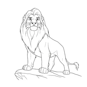 coloriage Mufasa en Roi protecteur a imprimer gratuit