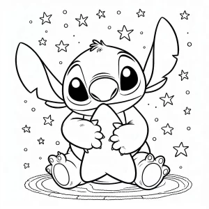 coloriage Noel Stitch à imprimer