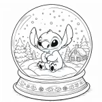 coloriage Noel Stitch a imprimer pour enfant de 4 ans