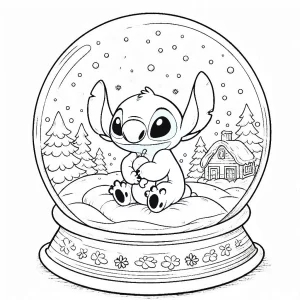 coloriage Noel Stitch a imprimer pour enfant de 4 ans