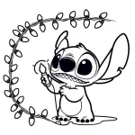 image de coloriage Noel Stitch pour enfant