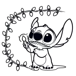 image de coloriage Noel Stitch pour enfant