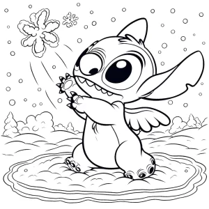 coloriage Noel Stitch à imprimer