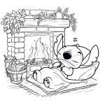 coloriage Noel Stitch pour enfants a imprimer
