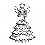 image de coloriage Noel Stitch pour enfant