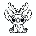 coloriage Noel Stitch a imprimer pour enfant de 4 ans