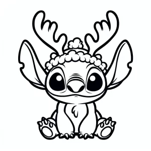 coloriage Noel Stitch a imprimer pour enfant de 4 ans