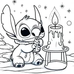 coloriage Noel Stitch à imprimer gratuitement
