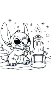 coloriage Noel Stitch à imprimer gratuitement