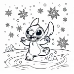 coloriage Noel Stitch pour enfants