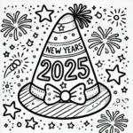 coloriage Nouvel An 2025 à imprimer pdf