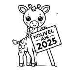 coloriage Nouvel An 2025 pour enfant